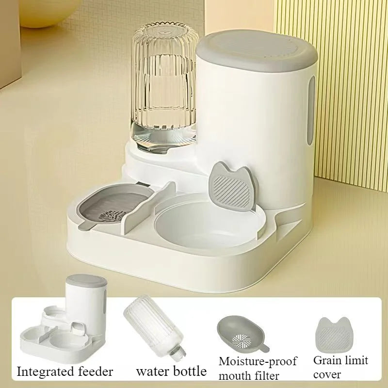 Cat bowl automatic feeder for cats, dogs, pets, water dispensers, integrated cat bowl, cat food basin, dogs, eating, drinking wa - Merit Sell