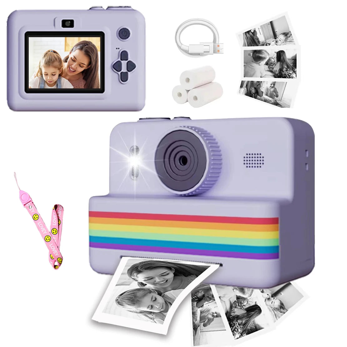 Digital Children Camera For Photography Mini Printer Portable Thermal Instant Print Photo Kids Camera 2.8inch HD Video Toy Gifts - Merit Sell