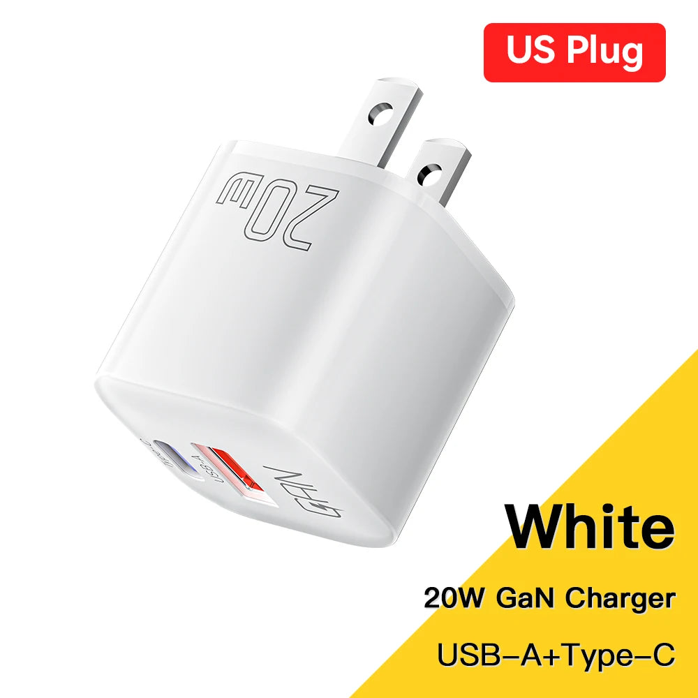 Essager 20W GaN USB Type C Charger PD Fast Charge Phone QC 3.0 Quick Chargers For iPhone 14 13 12 11 Pro Max Mini iPad Charging - Merit Sell