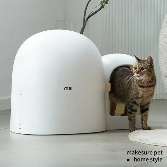 Fully Enclosed Extra Large Cat Litter Box Anti-odor Cat Toilet Simple Style Cat Litter Box Pet Supplies Eco-friendly Material - Merit Sell