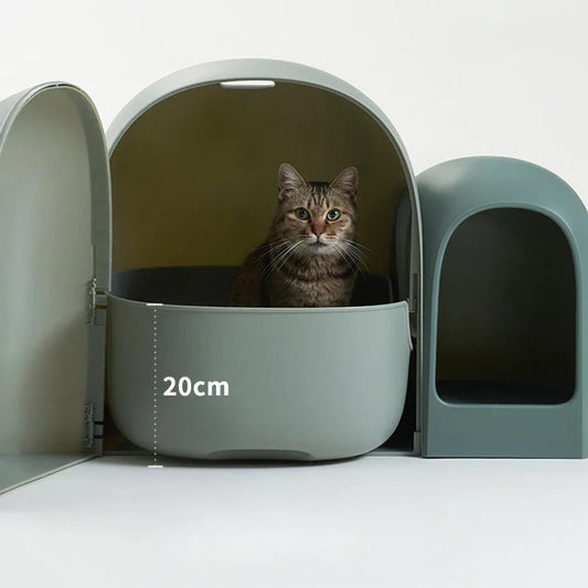 Fully Enclosed Extra Large Cat Litter Box Anti-odor Cat Toilet Simple Style Cat Litter Box Pet Supplies Eco-friendly Material - Merit Sell