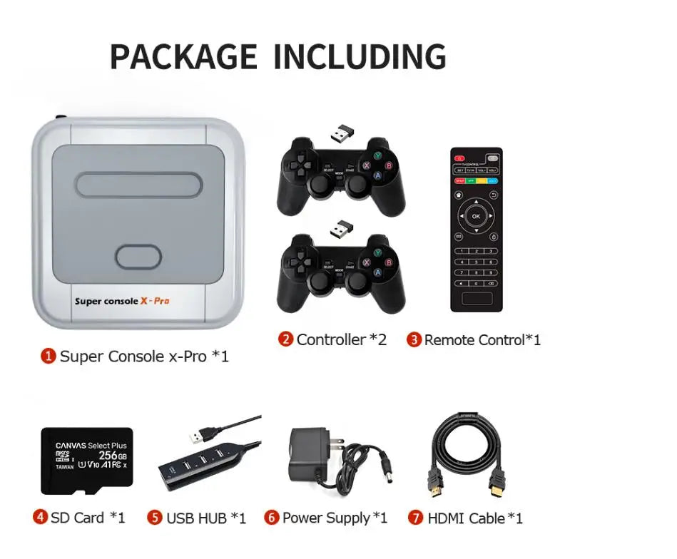 Top Selling Hd Output Super Console X Pro 4k Tv Box 64GB 128GB 256GB for Fc Gb Snes Dc Md N64