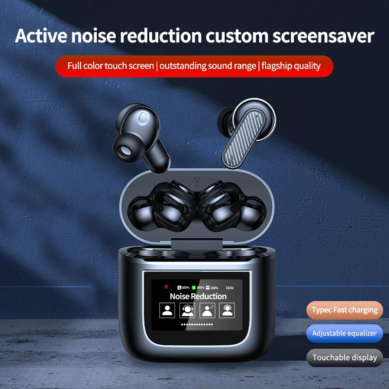 YW05 Ecouteur Wireless BT Headphones Smart Touch Screen Earbuds Noise Cancelling Earphones Sports Gaming Headset V8