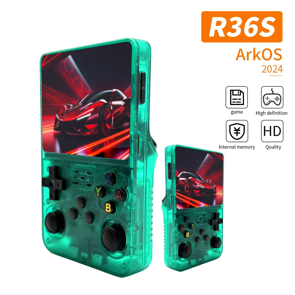 Hot R36S Handheld Game Player 128GB 25000Games Classic Retro Video Game Console 3.5 Inch Screen Portable Handheld Gaming Console