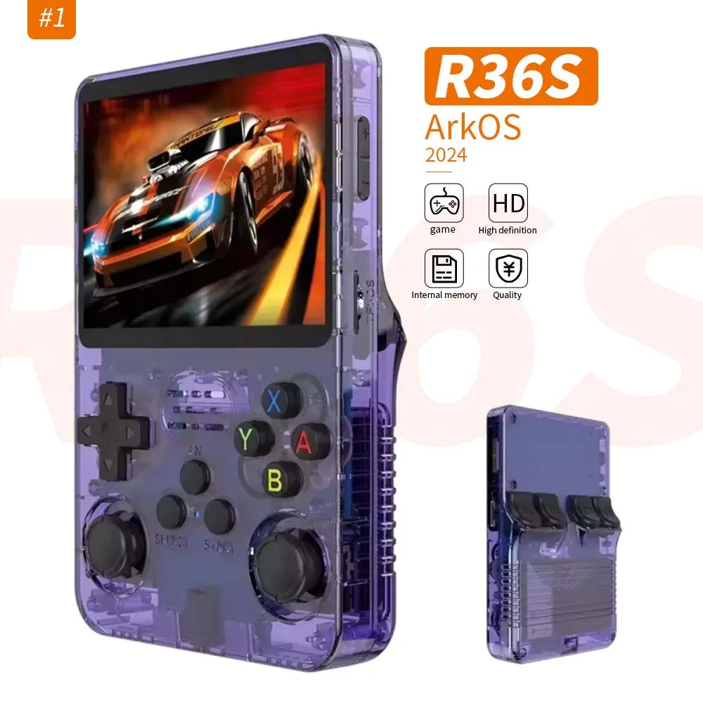 Hot R36S Handheld Game Player 128GB 25000Games Classic Retro Video Game Console 3.5 Inch Screen Portable Handheld Gaming Console