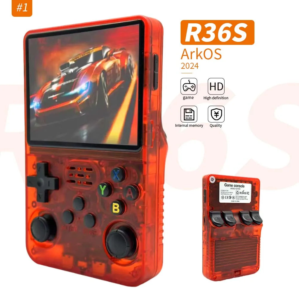 Hot R36S Handheld Game Player 128GB 25000Games Classic Retro Video Game Console 3.5 Inch Screen Portable Handheld Gaming Console