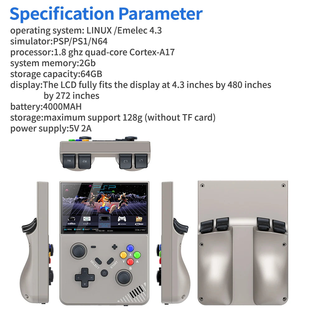 M18 R43PRO Handheld Game Consoles 4.3 Inch IPS Screen Linux Source 4000mah Battery 25 Simulator Retro Handheld Game Players