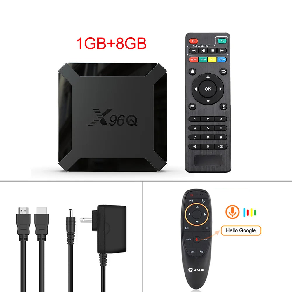 X96Q TV Box Android 10 2GB 16GB Allwinner H313 Quad Core 4K 60fps 2.4G Wifi Youtube X96 Android TVBOX Set Top Box 1GB 8GB