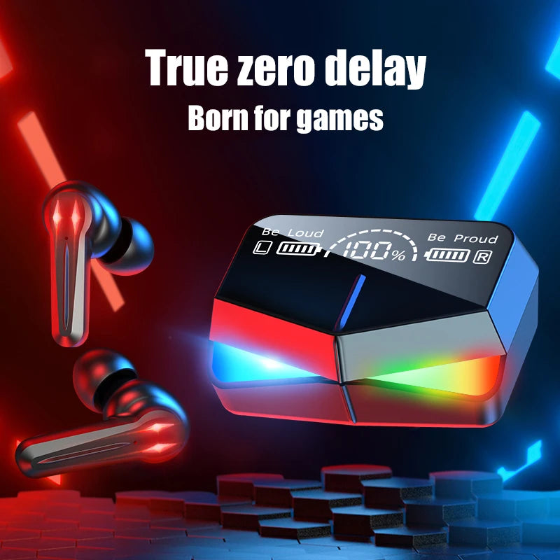 M28 9D Gaming Headset Wireless Earphones In-ear Earbuds Tws Earbuds Lights Shocking Headphones New Arrival M28 Power Bank 2024