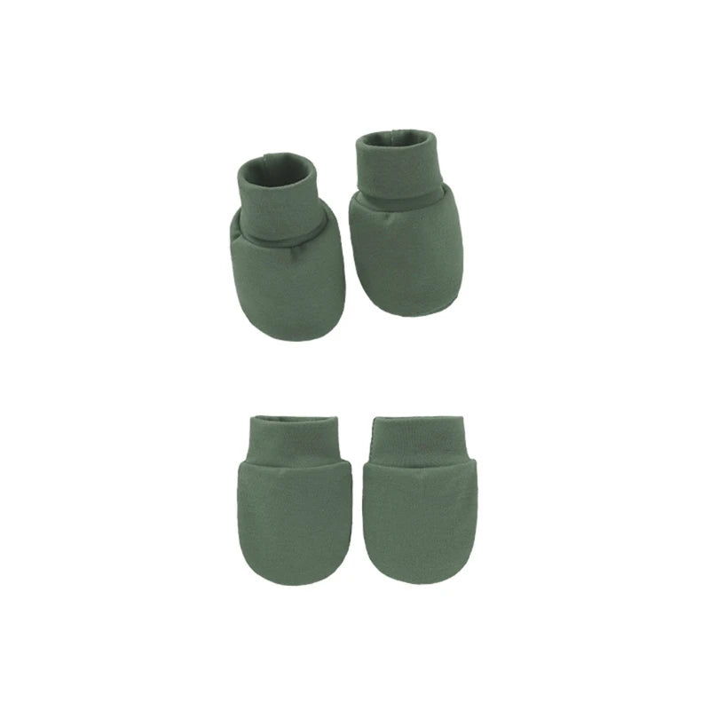 Baby Anti Scratching Soft Cotton Gloves+Hat+Foot Cover Set Newborn Mittens Socks Beanies Cap Kit for Infants Shower Gifts H3CD