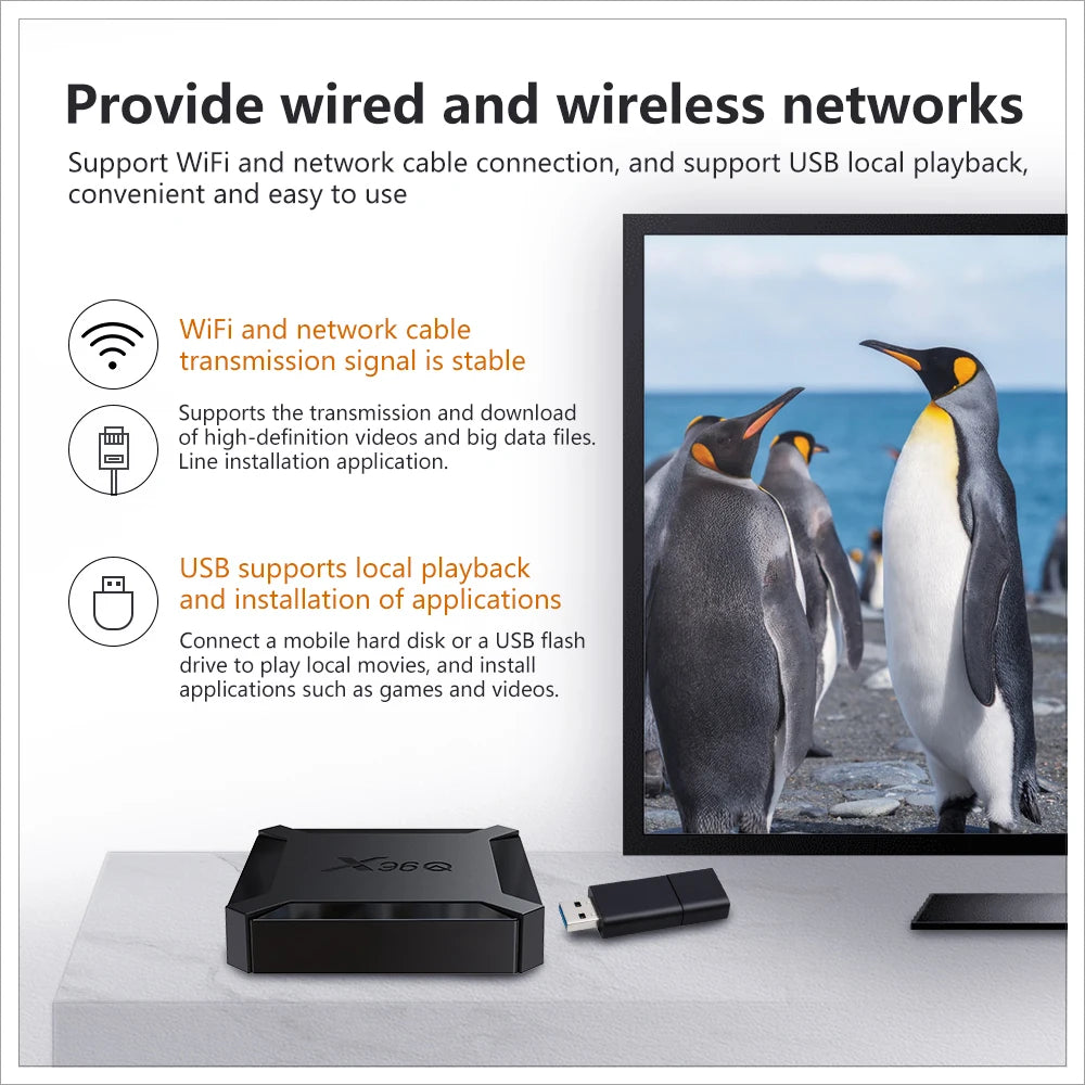 X96Q TV Box Android 10 2GB 16GB Allwinner H313 Quad Core 4K 60fps 2.4G Wifi Youtube X96 Android TVBOX Set Top Box 1GB 8GB