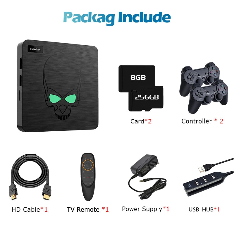 Newest Beelink Super Console X King Three System in One Retro TV Game Console for PSP/PS1/N64 Wifi6 S922X With 49000 Game