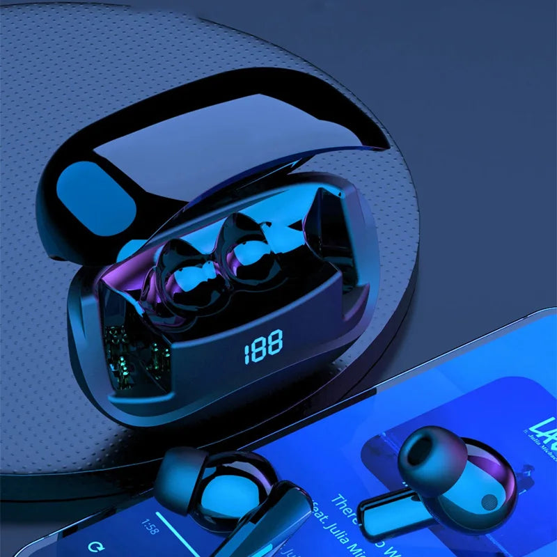 Gaming Headset M60 TWS Sports Headphones Waterproof in Ear Earphones LED Display Wireliess Stereo Earbuds With Microphone