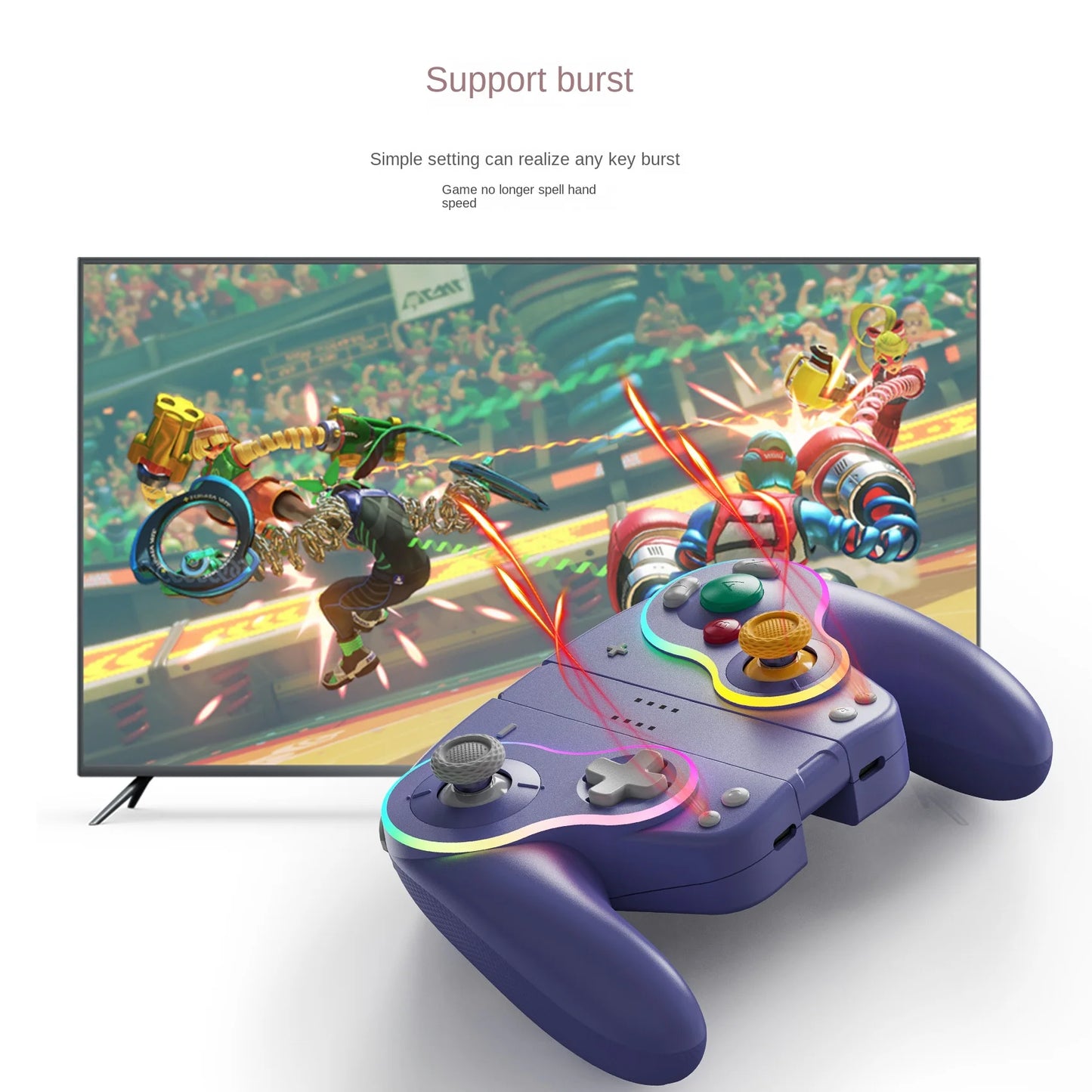 Mechanical Button Switch Gamepad Retro Luminous Coated Hall Rocker Joy Stick Retro Style Luminous Joysticks Game Controllers