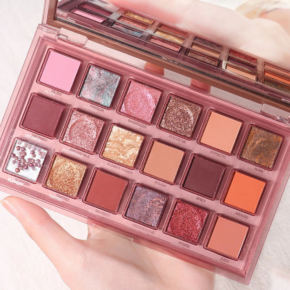 18 Colors Pomegranate seeds Eyeshadow Palette Shimmer Matte Eye Shadow Waterproof Cosmetic Beauty Makeup TSLM2