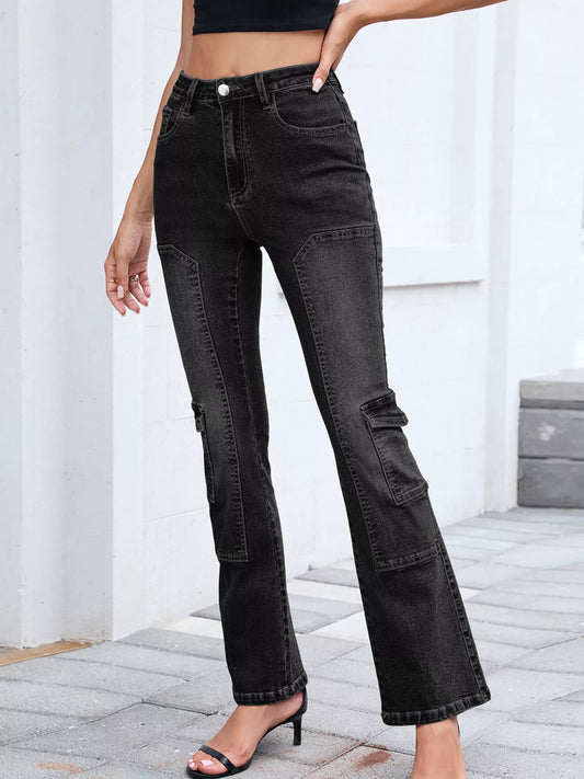 High-Waisted Bootcut Jeans - Merit Sell