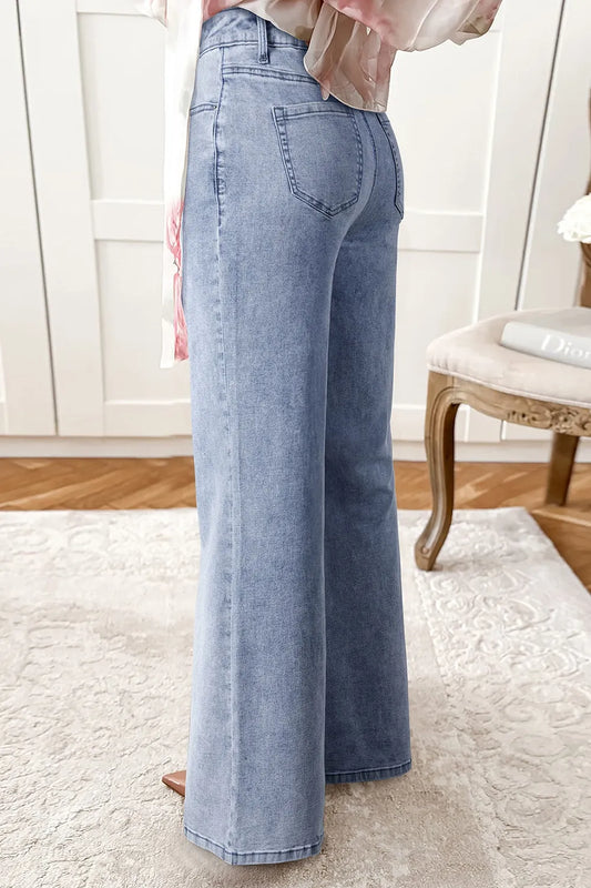High-Waisted Wide Leg Flare Jeans - Merit Sell
