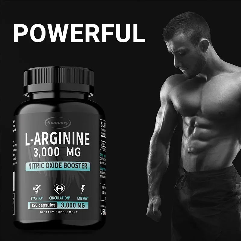 L-Arginine 3000mg - Men's Strength and Endurance Supplement,Support Reproductive Health - 120 Capsules - Merit Sell