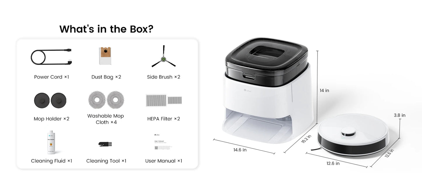 LEFANT Robot Vacuum Cleaner with Mapping, 12000Pa Suction, Emptying Station, Automatic Washing and Drying, DTOF Laser - Merit Sell