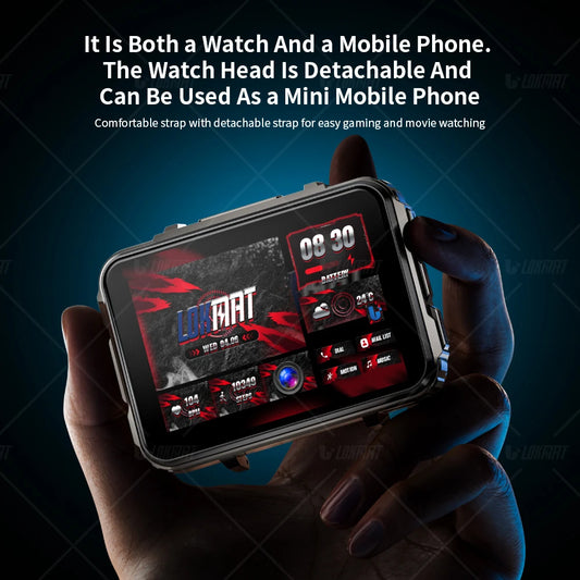 LOKMAT APPLLP 5 MAX Android Watch Phone Square Big Screen Wifi 4G Calls Smartwatches Dual Camera with Flashlight Gaming Watch - Merit Sell