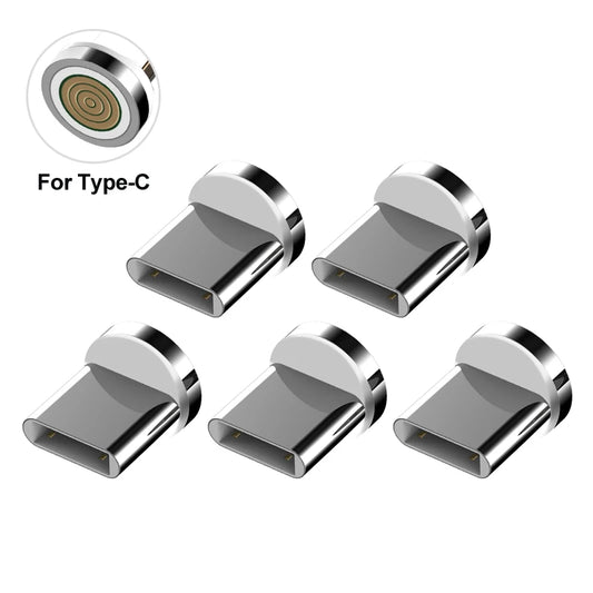 Magnetic Charging Cable Adapter Connector Tips Head for Type C Micro USB iPhone 3A Fast Charging 5Pcs Plugs Not Cable - Merit Sell