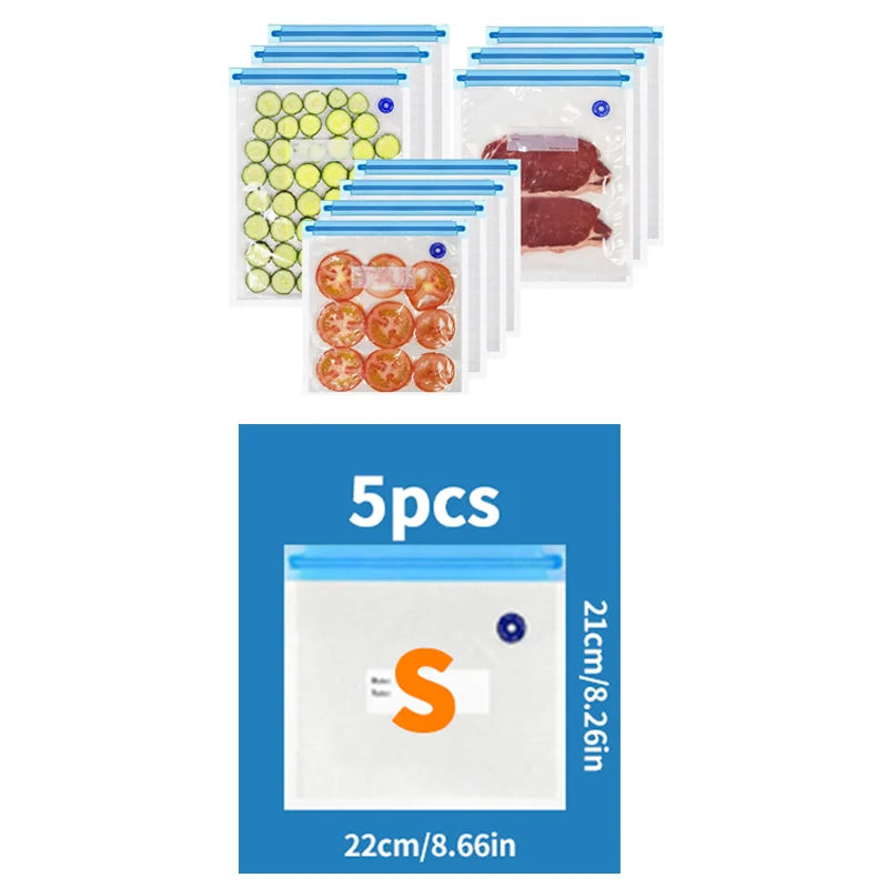 Mini Vacuum Sealer Machine Bag Rolls Food Sealer Compact Food Preservation System with Vacuum Bags & Inhalation tool kit - Merit Sell