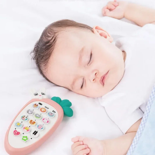 Montessori Baby Radish Phone Toys Music Sound Teether Bitable Educational Learning Story Electronic Sleeping Puzzle Toys Kids - Merit Sell