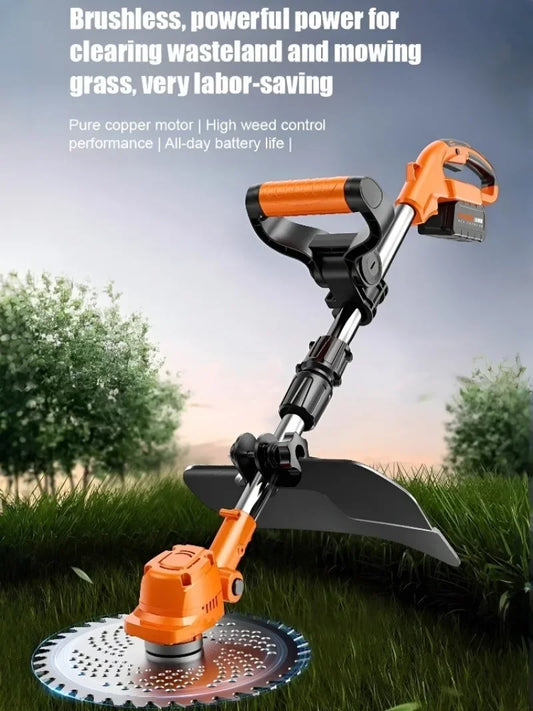 Multifunctional Lithium Lawn Mower Small Home Handheld Electric Weed Whacker Length Adjustable Grass Trimmer for Prune Garden - Merit Sell