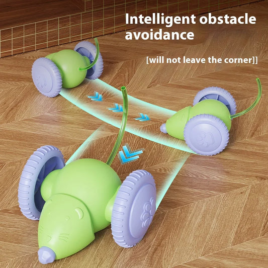 New Pet Toys Interactive Cat Toy Electric Mouse Car Automatic Teaser with Intelligent Obstacle Avoidance Pet Toys for Kittens - Merit Sell