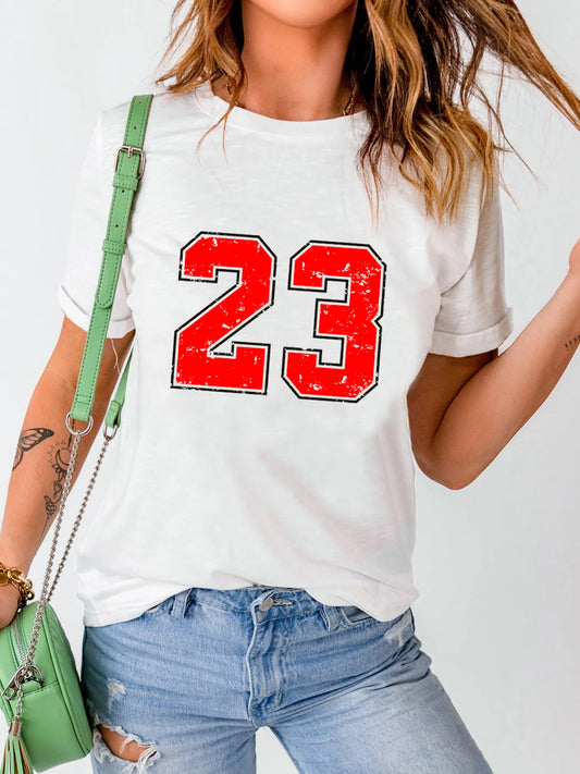 Number 23 Round Neck Casual T Shirt - Merit Sell