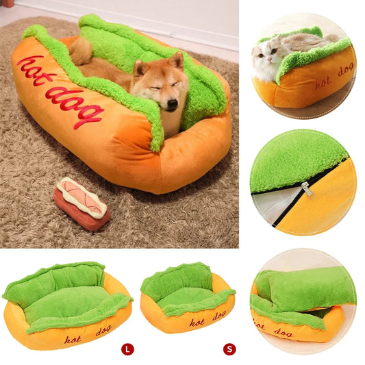 Pet Bed Hot Dog House Lounger Bed Kennel Mat Soft Fiber Pet Dog Puppy Warm Removable Washable Waterlon for Cats - Merit Sell