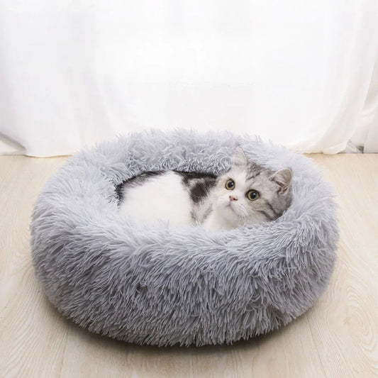 Plush Pet Nest for Winter, Warm & Comfortable Round Sleeping Bed for Dog & Cat, Soft Cozy Nest, Random Color - Merit Sell