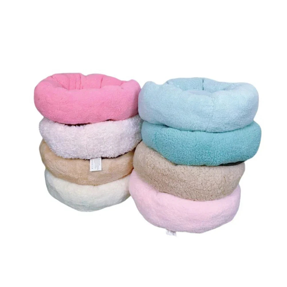 Plush Pet Nest for Winter, Warm & Comfortable Round Sleeping Bed for Dog & Cat, Soft Cozy Nest, Random Color - Merit Sell