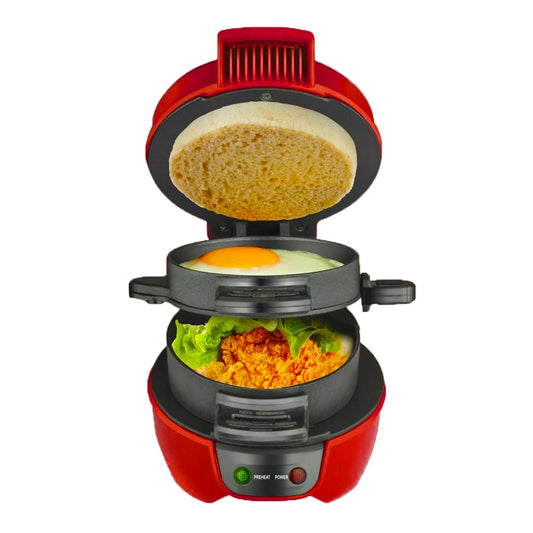 Portable Burger Sandwich Omelette Toaster Maker Breakfast Sandwich Hamburger Maker with Egg Cooker Ring Non Stick for Pancakes - Merit Sell