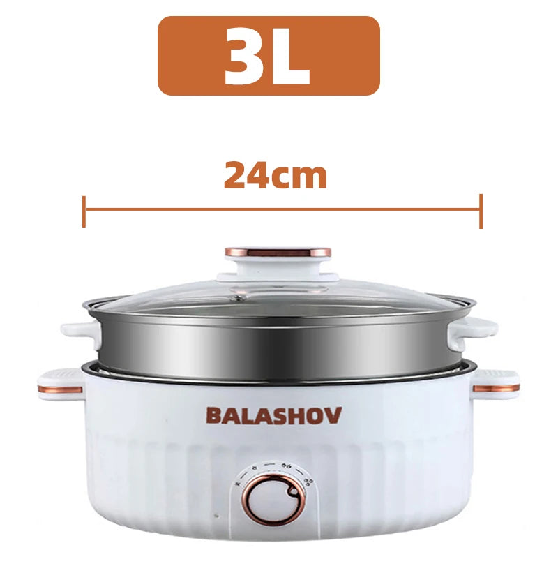 Portable Electric Multifunctional Cooker Household Double Layer Hot Pot Mini Non-stick Cookware for Kitchen and Home Appliance - Merit Sell