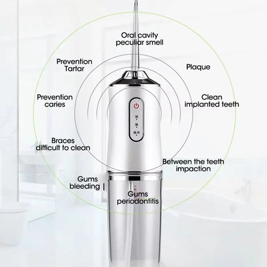 Portable Smart Electric Oral Irrigator Water Flosser 4 Jets 3 Modes Rechargeable Dental Water Jet Irrigator Dental Teeth Cleaner - Merit Sell