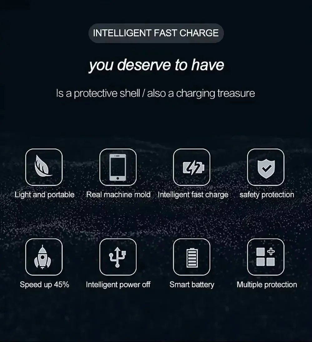 Power Case for iPhone 16 Pro Smart Battery Charger Case Battery Pack Rechargeable Power Bank External Battery Charging Cover - Merit Sell