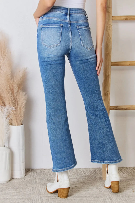 RISEN Full Size High Rise Ankle Flare Jeans - Merit Sell