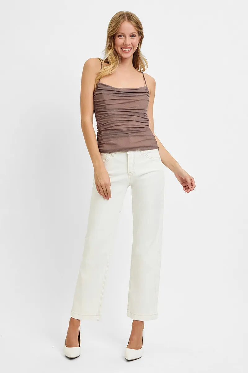 RISEN Full Size Tummy Control Mid Rise Ankle Straight Jeans Plus Size - Merit Sell