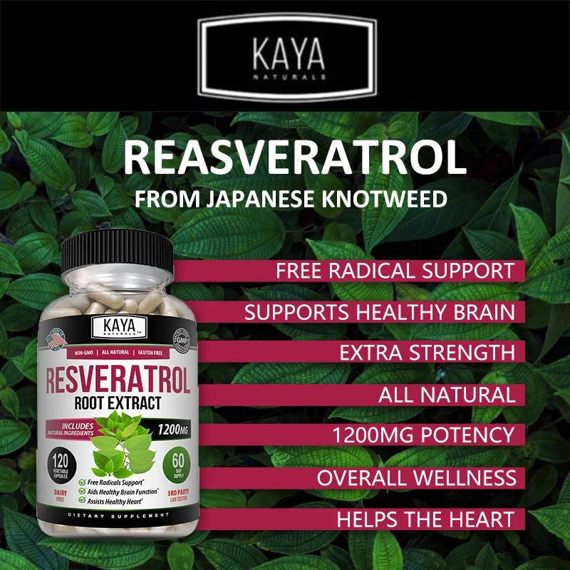 Resveratrol Capsules - Antioxidant Supplement To Support Circulatory Health and Overall Wellness,Promotes Cardiovascular Support - Merit Sell