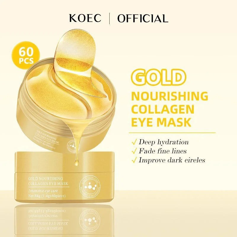 60pcs Seaweed Gold Collagen Eye Mask Anti Dark Circles Eyes Bags Moisturizing Anti-Wrinkles Eye Patches Eyes Skin Care Products
