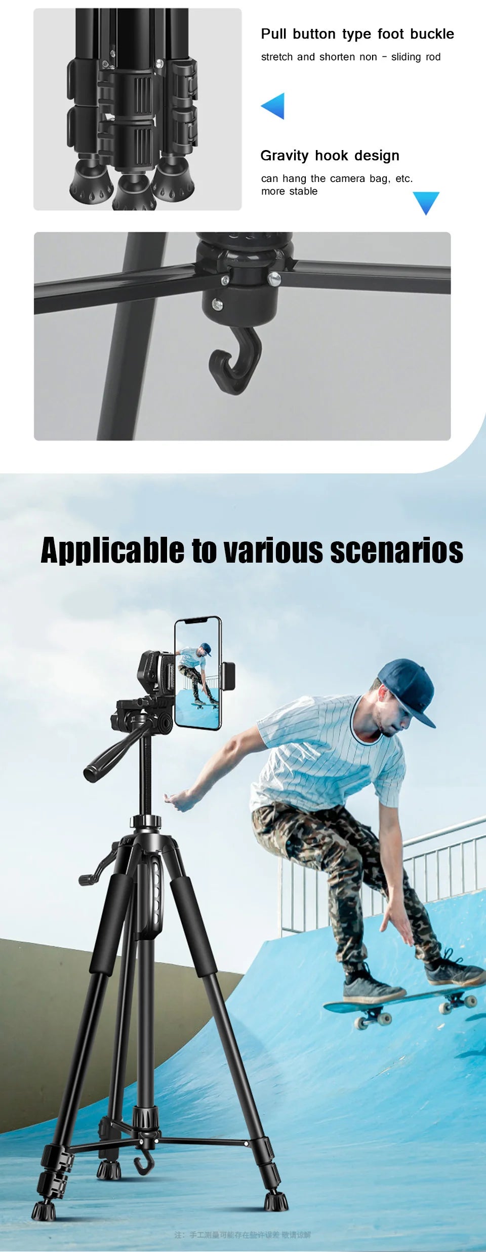 Phone Travel Self Tripod Aluminum Tall 55” 140CM Stand With Quick Plates Mount Pan Head For Canon Nikon DSLR SLR Digital Camera