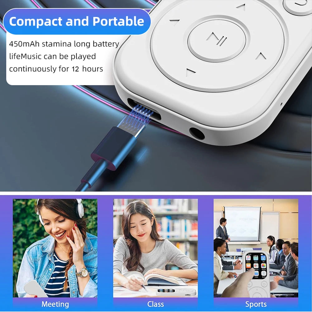 MP3 MP4 Player HiFi Lossless Music Player 2.01 Inch IPS Screen Bluetooth 5.4 Portable MP3 Player FM E-book Recorder
