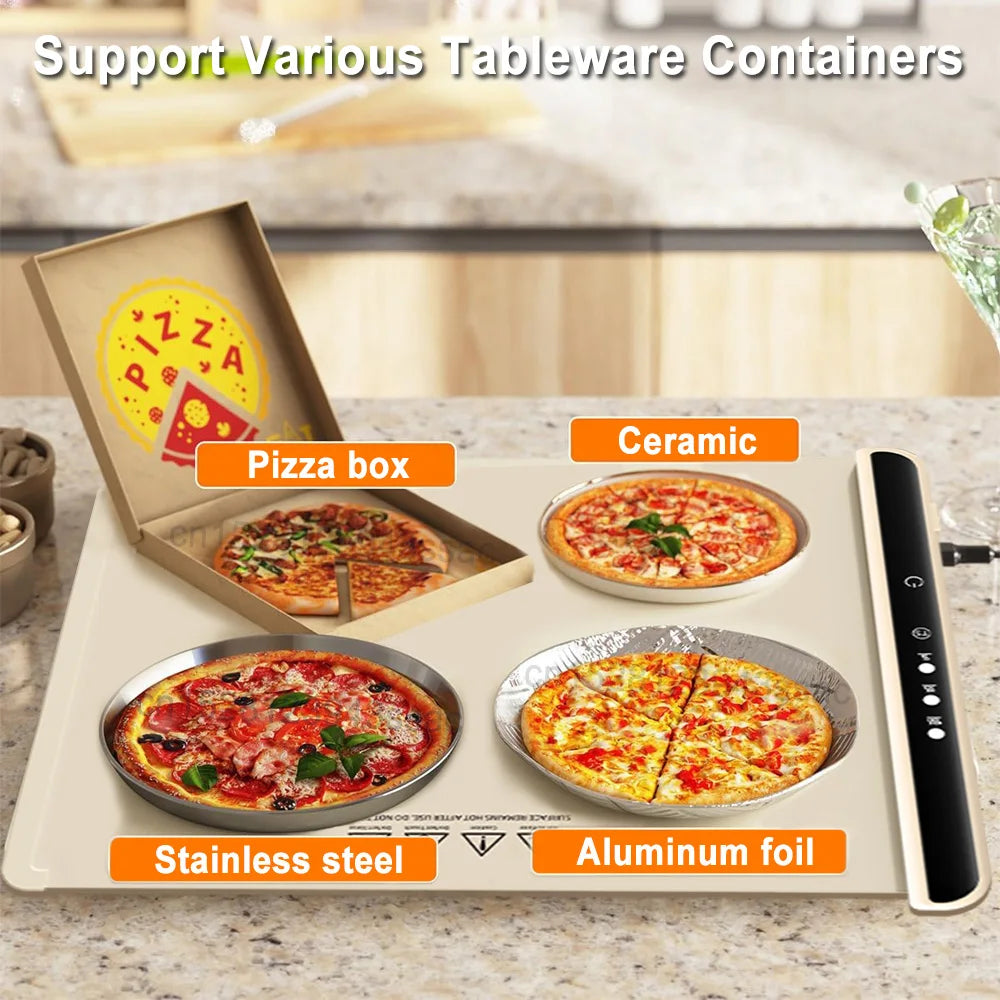 Electric Warming Tray Foldable Food Warmer Fast Heating Portable Dining Table Warmer Food Warmer Mat with Full Surface Heating