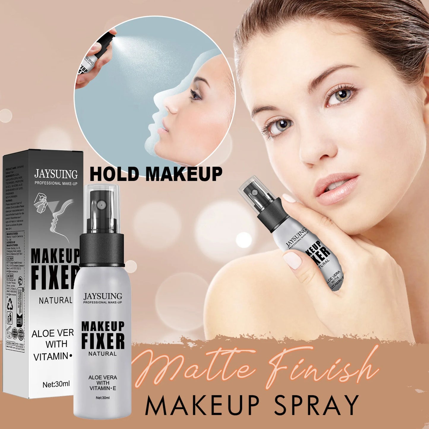 Makeup Setting Spray Long Lasting Sweatproof Oil Control Makeup Water Matte Non-sticky Refreshing Quick Fixer Spray Cosmetics