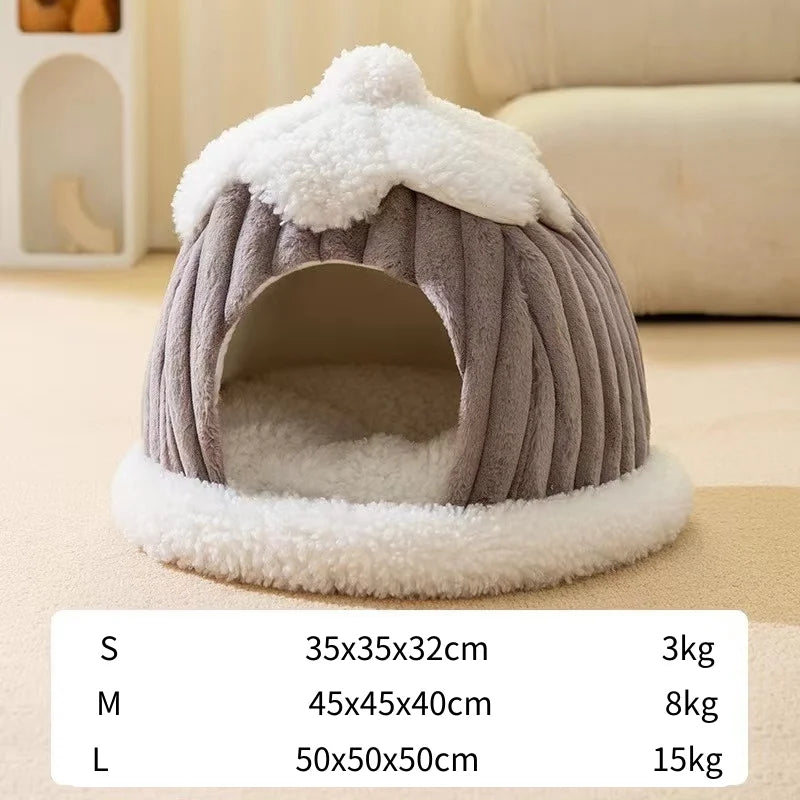 New Winter Pet House Dog Soft Nest Kennel Cozy Sleeping Warm Cave Cat Dog Kitty Basket Cats Bed For Small Medium Dogs Cats