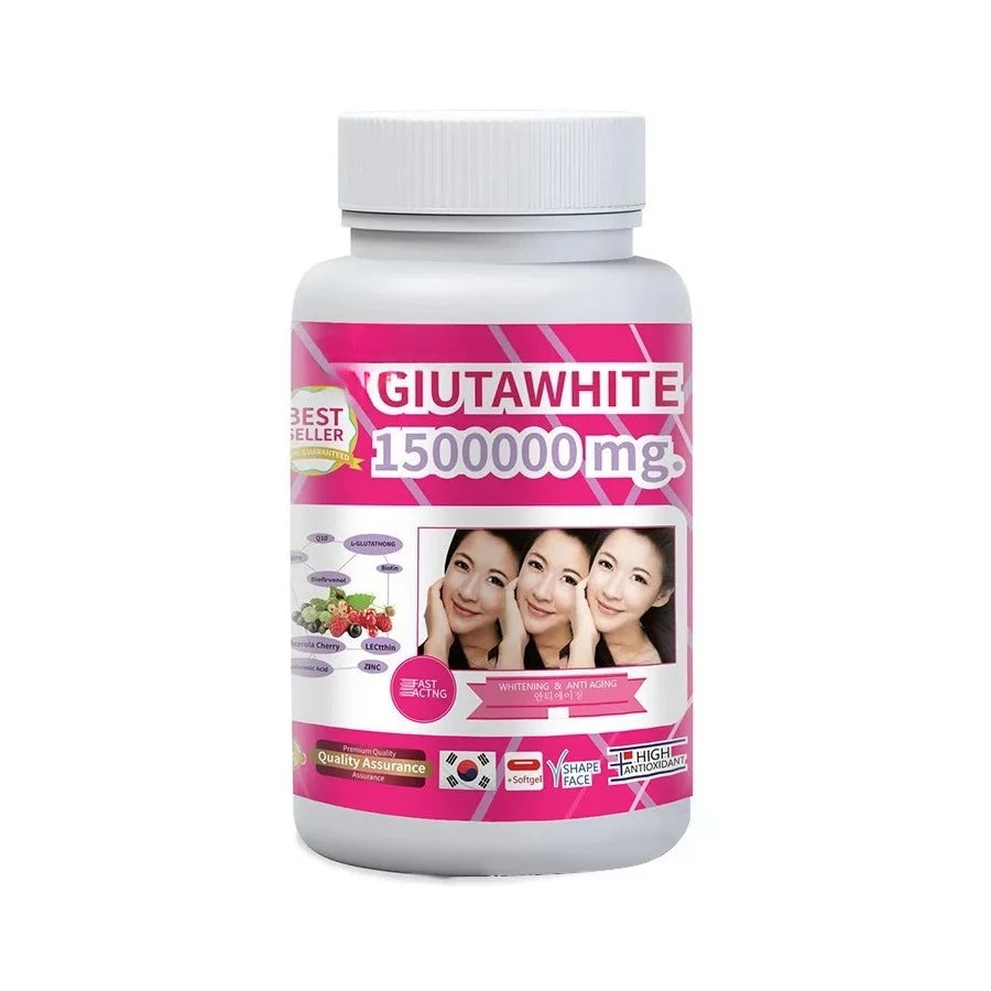 Beauty Nutrition Softgel Capsules with Glutathione Vitamin C Collagen Hyaluronic Acid Zinc Biotin Antioxidant Support 100 Count