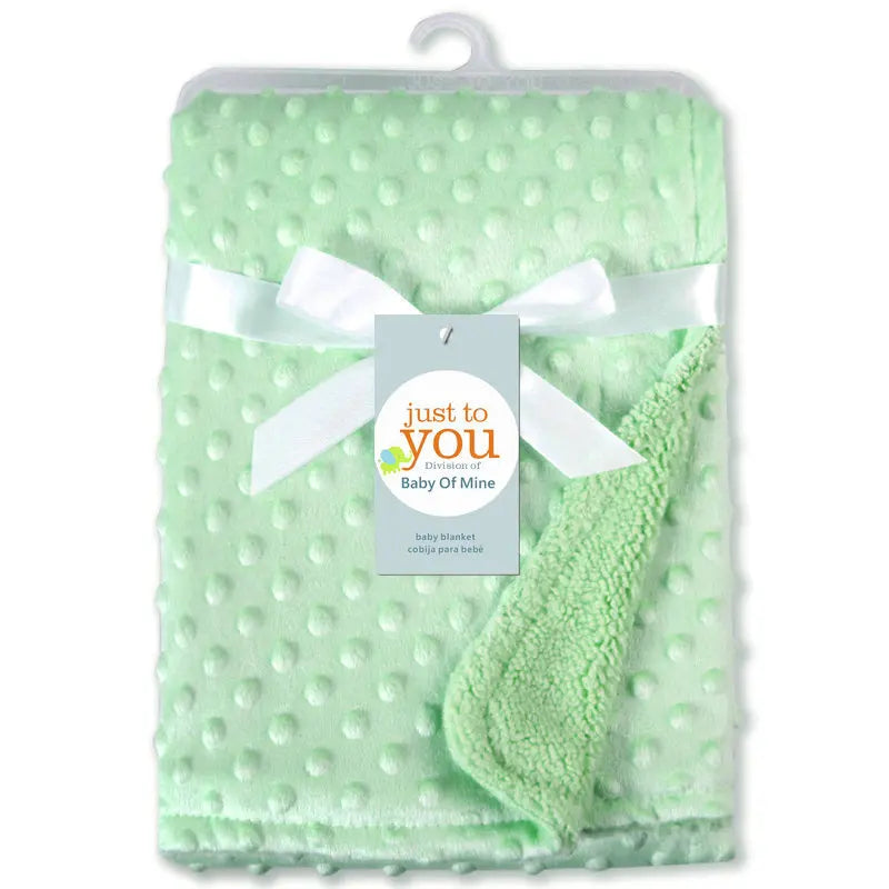 Baby Blanket Warm Double Layer Swaddle Wrap Newborn Thermal Soft Fleece Bath Towel Fluffy Baby Stroller Blanket Sleepsack 70*100