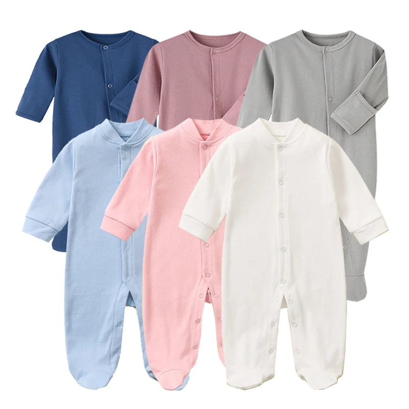 3 Pcs 100% Cotton Newborn Baby Rompers Buy More to Discount Boy Sleepsuits Girl Footies One-pieces Jumpsuits Grow Jumper Growing