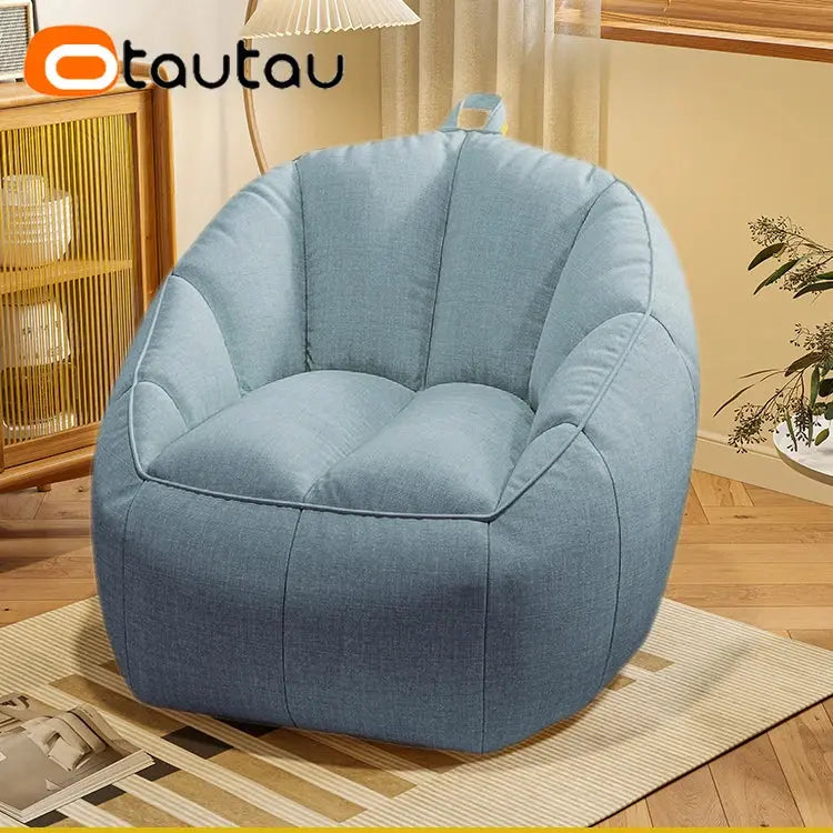 OTAUTAU Cotton Linen Bean Bag Chair with Filling Corner Beanbag Pouf with Ottoman Adults Kids Floor Sofa Nest Couch SF153 - Merit Sell